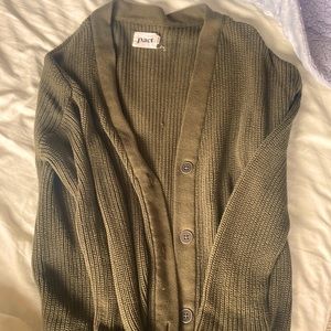 Olive Grandpa Cardigan from Pact